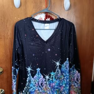 Black and Colorful Long Sleeve Top NIB